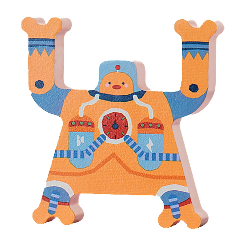 babycare玩具大力士平衡叠叠高人偶玩具儿童互动益智木质制叠叠乐积木赛利机器人