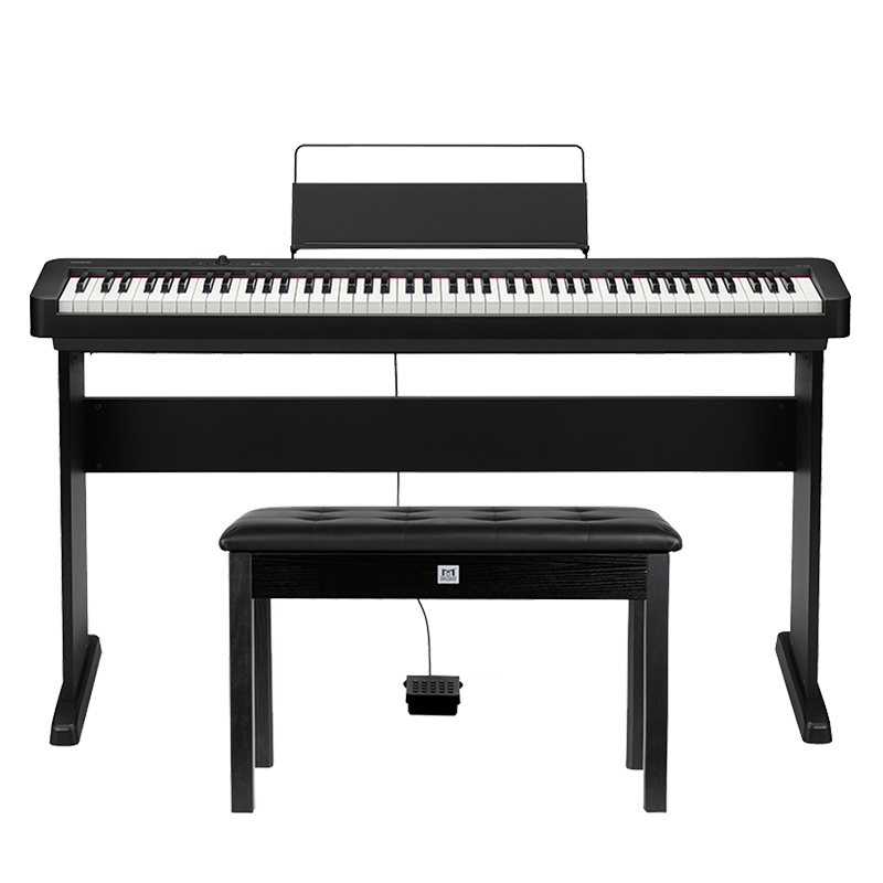 卡西欧(CASIO)电钢琴 EP-S120通用便携式88键重锤时尚考级数码钢琴套机(黑色单机+木质琴架+单踏板)