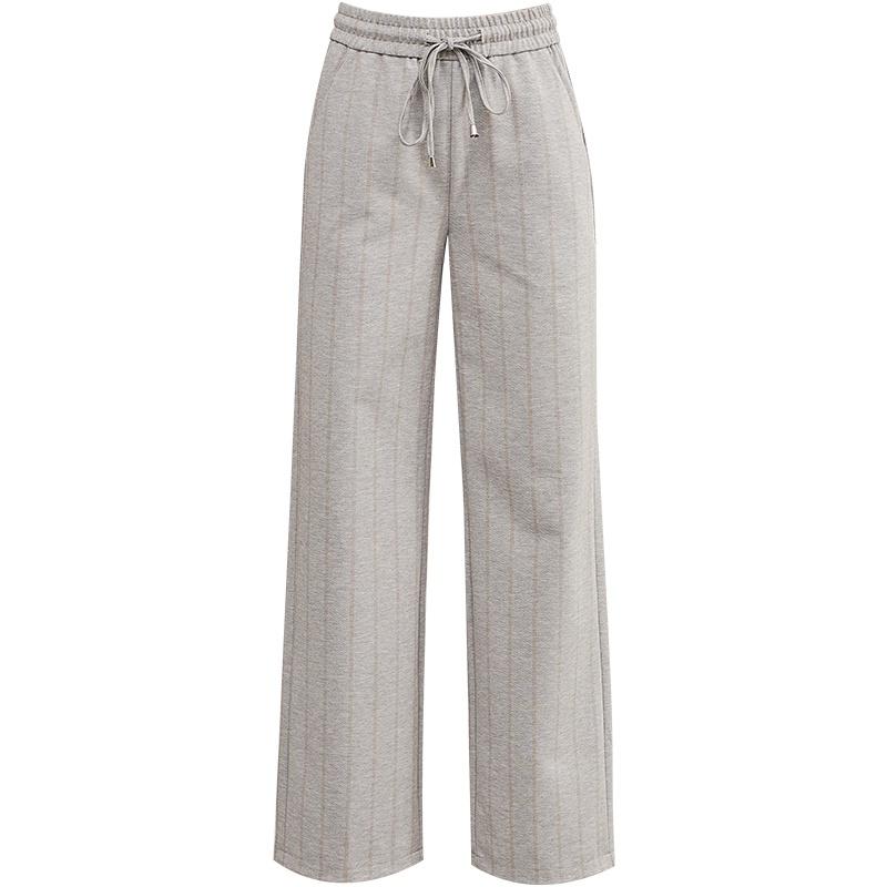 娅丽达女裤2019秋季新款韩版高腰系带休闲裤宽松显瘦阔腿裤女I3643