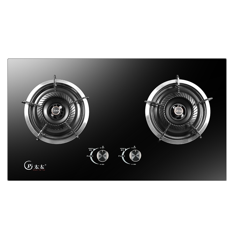 巧太太嵌入式燃气灶家用4.0kw大火力双眼灶台嵌两用JZY-QTTU-C152B 液化气