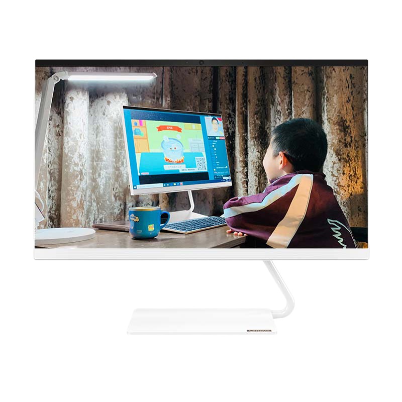 联想(Lenovo)AIO逸 网课商务办公学习台机高性能娱乐家用一体机台式机电脑23.8英寸(i5-10210U 8G 512G SSD 高清全面屏)白