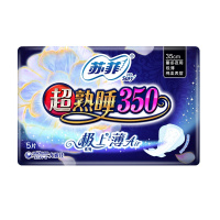 苏菲超熟睡350夜用卫生巾5片+苏菲裸感25cm卫生巾13片组合装
