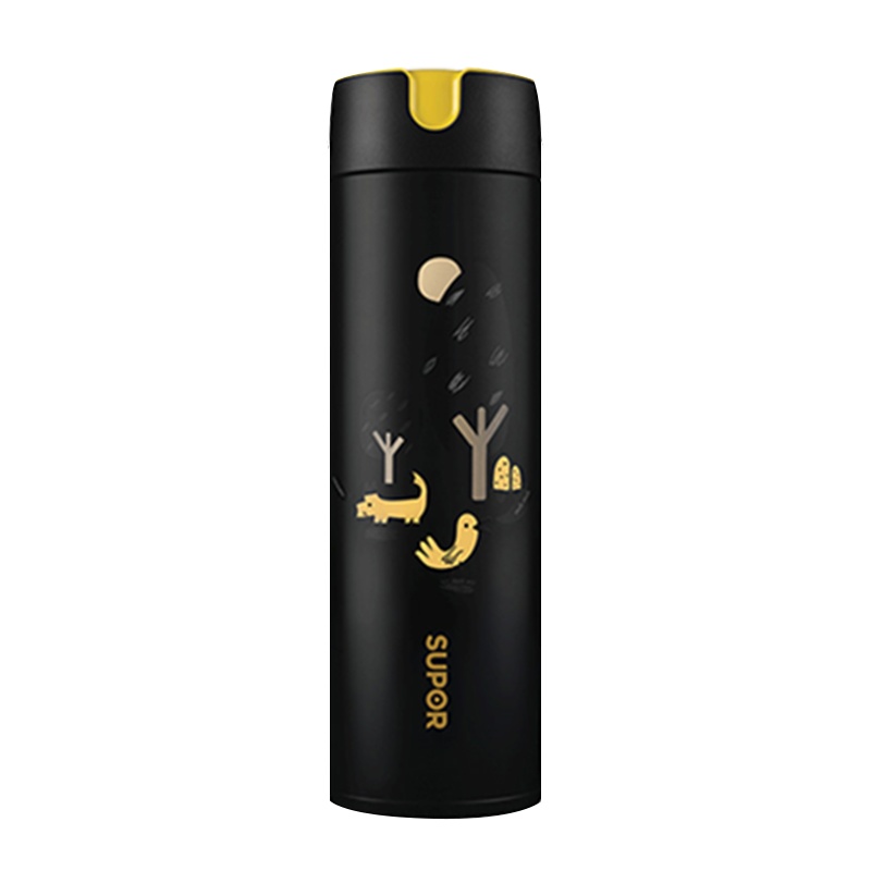 苏泊尔(SUPOR)HEY系列保温杯男女士ins风大容量学生水杯韩版清新简约便携不锈钢杯子真空杯KC48CS10暗夜乐园