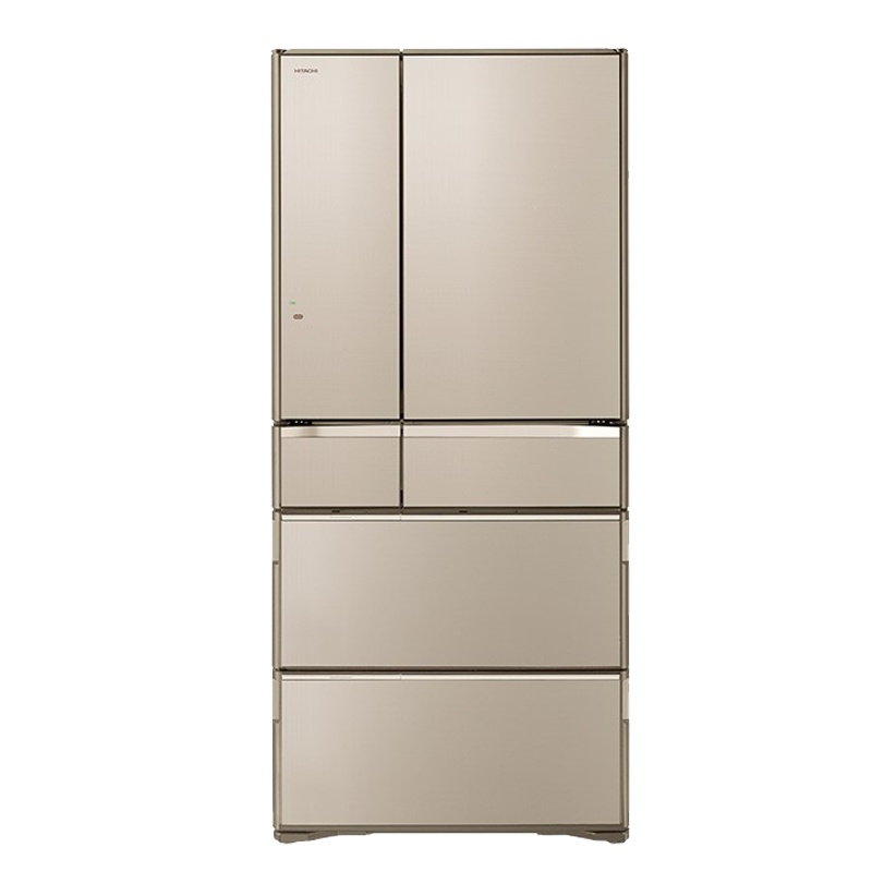日立(HITACHI) 670升多门风冷冰箱触控电动抽屉 真空休眠保鲜美味速冻R-WX690KC(水晶炫金)日本原装进口