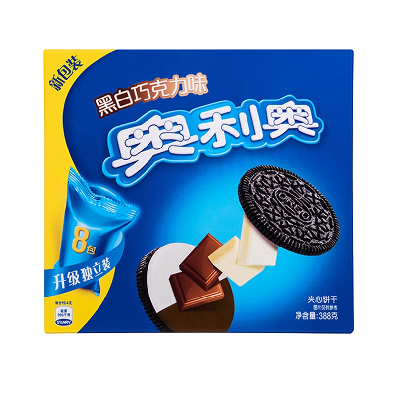 奥利奥(OREO) 夹心饼干 零食 黑白巧克力味388g