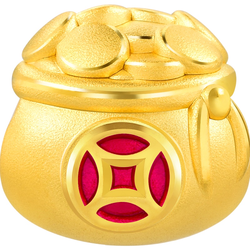 周生生(CHOW SANG SANG)黄金(足金)Charme串珠文化祝福系列钱袋转运珠91504C定价