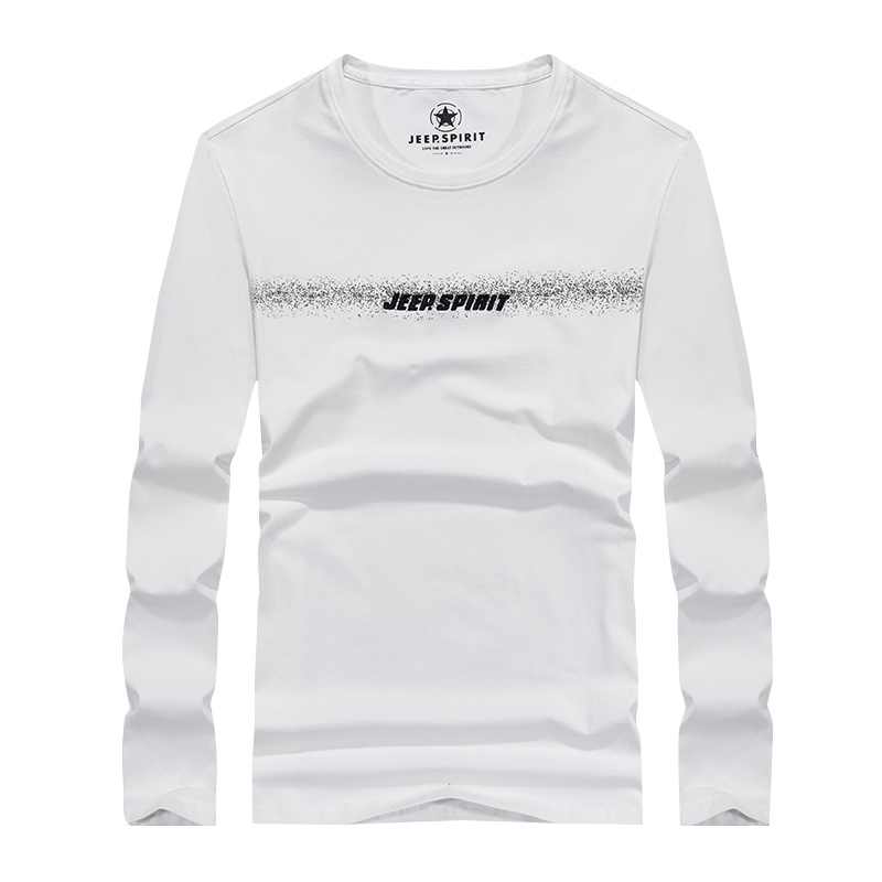 JEEP/吉普长袖T恤男春季新款青年韩版潮流休闲打底衫男士宽松体恤1121