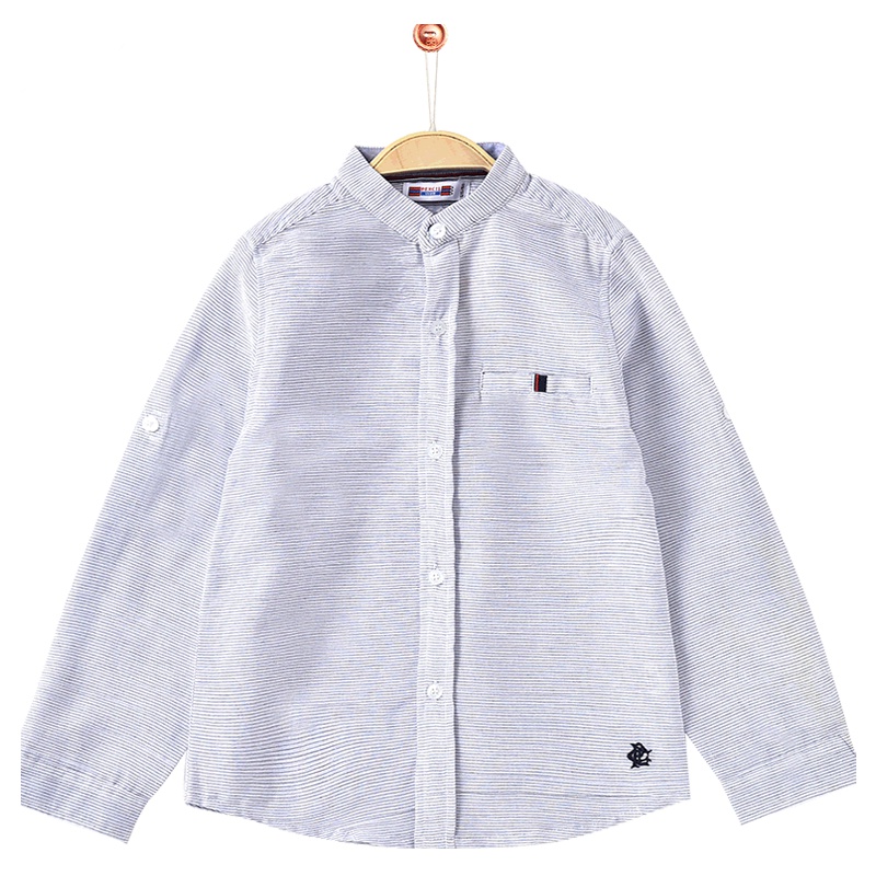 铅笔俱乐部童装2019秋装新款男童翻领衬衫中大童长袖上衣儿童衬衫