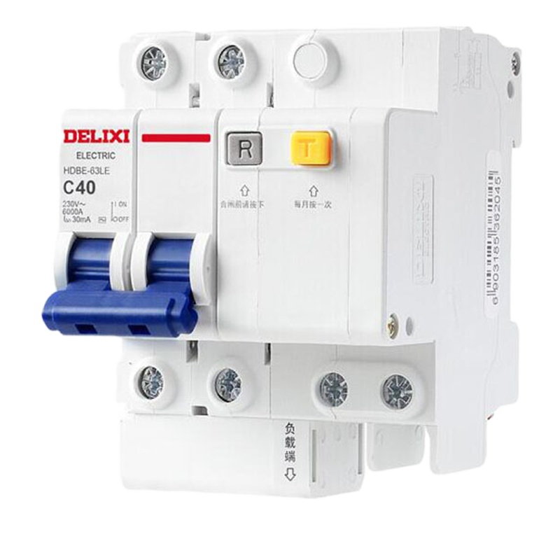 德力西 HDBE63LE2C40 空气开关带漏保小型漏电保护断路器2P40A 白色 (单位:个)