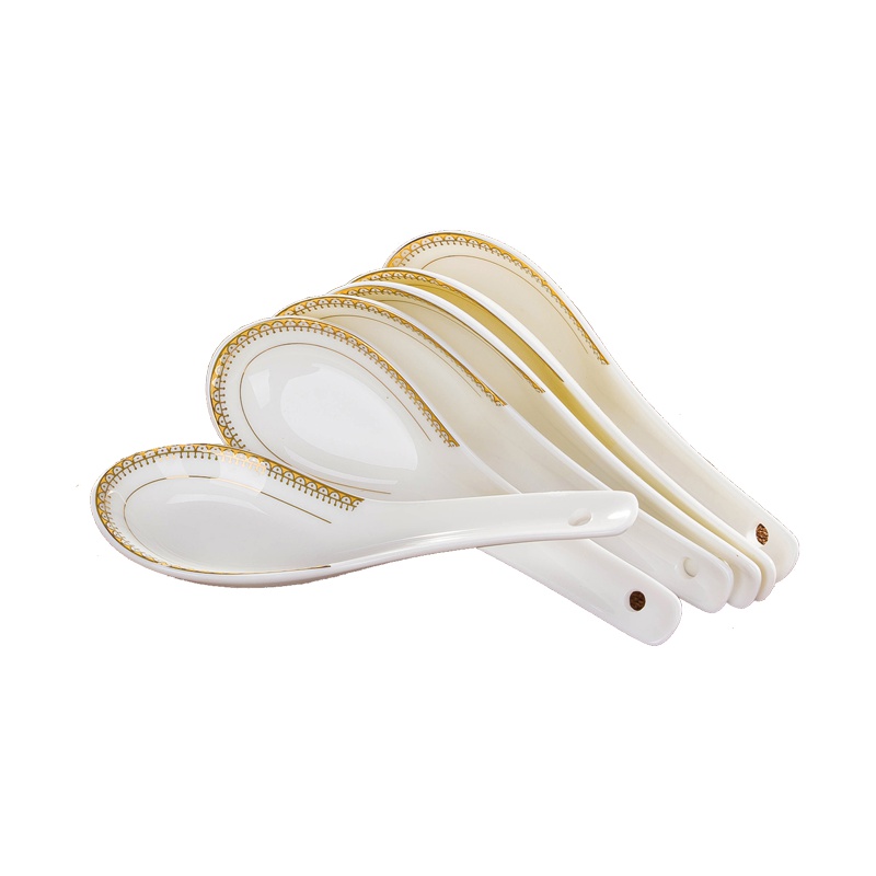 景德镇 新品10只小勺搭配大勺 家用骨瓷小调羹陶瓷勺汤勺饭勺汤匙