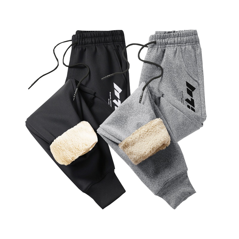 DEBRAND冬季加绒加厚运动裤男士潮流百搭宽松裤子束脚保暖休闲裤