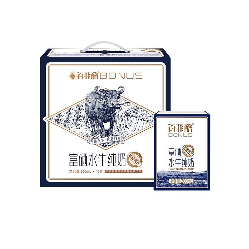 百菲酪 富硒水牛纯奶 200ml*10盒
