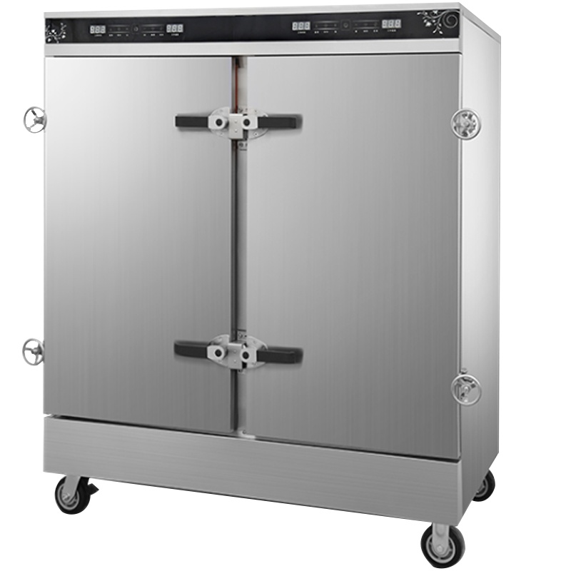 德玛仕双门蒸饭柜商用 学校企业酒店食堂定时蒸包蒸饭机 电热蒸饭车 48盘智能电脑款ZFG-48D【380V】