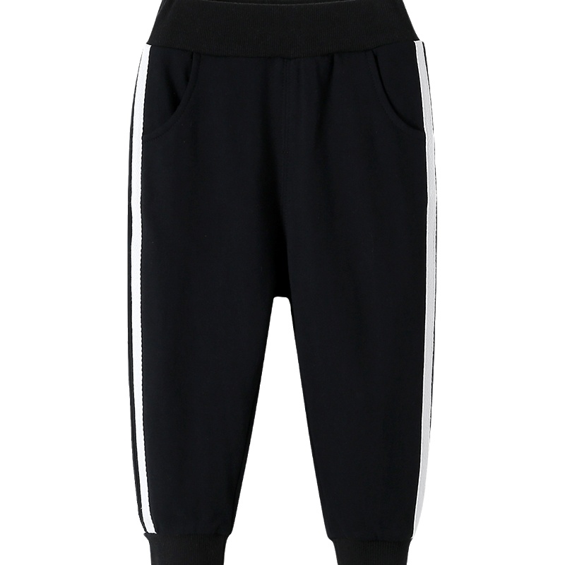 史努比春秋季男童长裤女童双条纹裤子卫裤外出