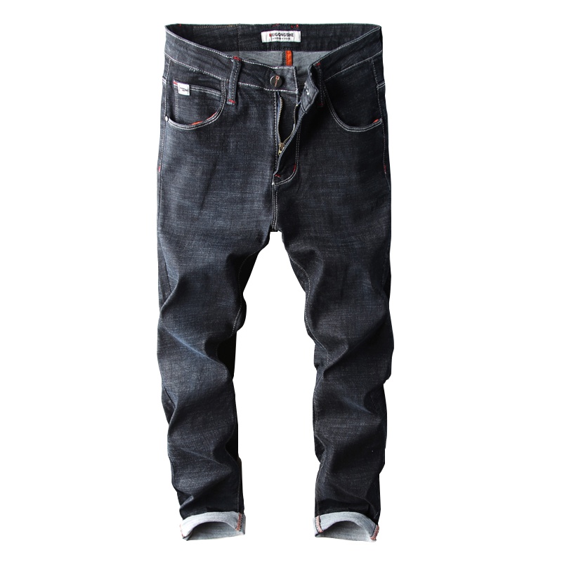 Jussara Lee2021夏季薄款弹力牛仔裤男直筒休闲男裤子中高腰男士牛仔裤大码男装长裤子