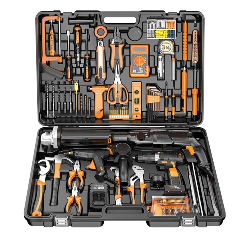 萃姿尔(TRESOR)工具箱电锤冲击钻手电钻五金组套电工木工维修工具箱多功能 (加强版)巨无霸套装