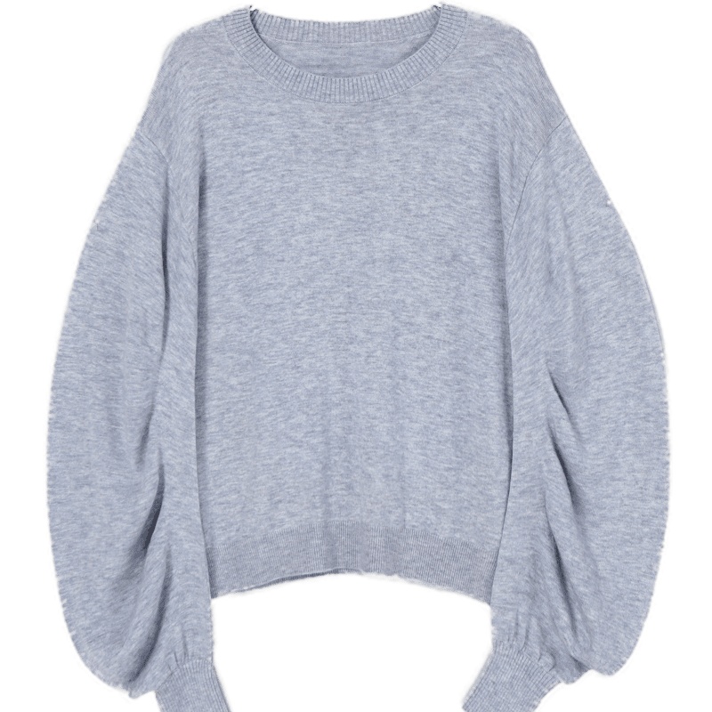 伊芙丽针织衫女2019秋季新款长袖打底衫薄款韩版纯色套头针织上衣