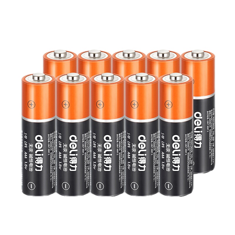 得力（deli） 5号碱性电池 办公用品 18502 5号 10粒装