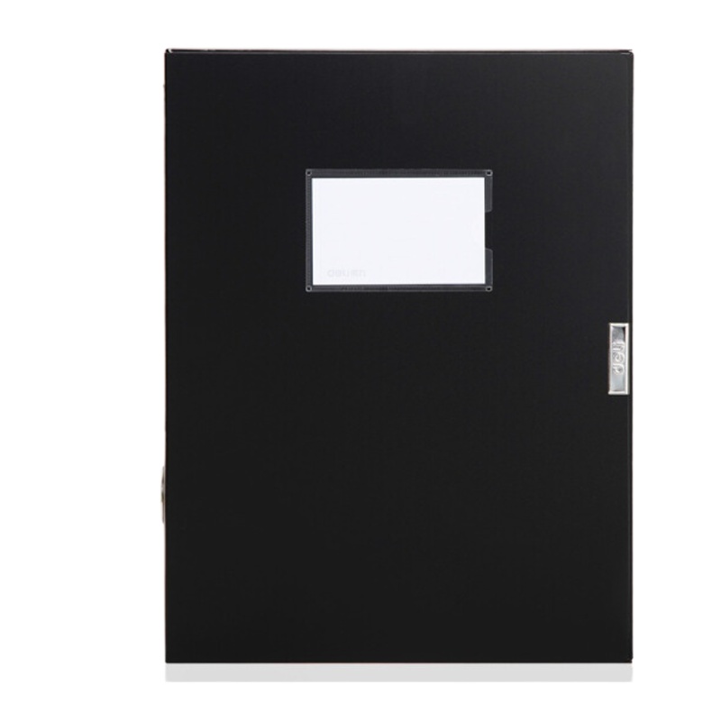 得力(deli) A4粘扣档案盒文件资料收纳文件盒资料盒背宽5.5cm 办公用品 黑色 5603