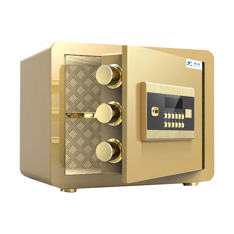 臻远全钢实心防盗保险柜 高25cm密码款土豪金色