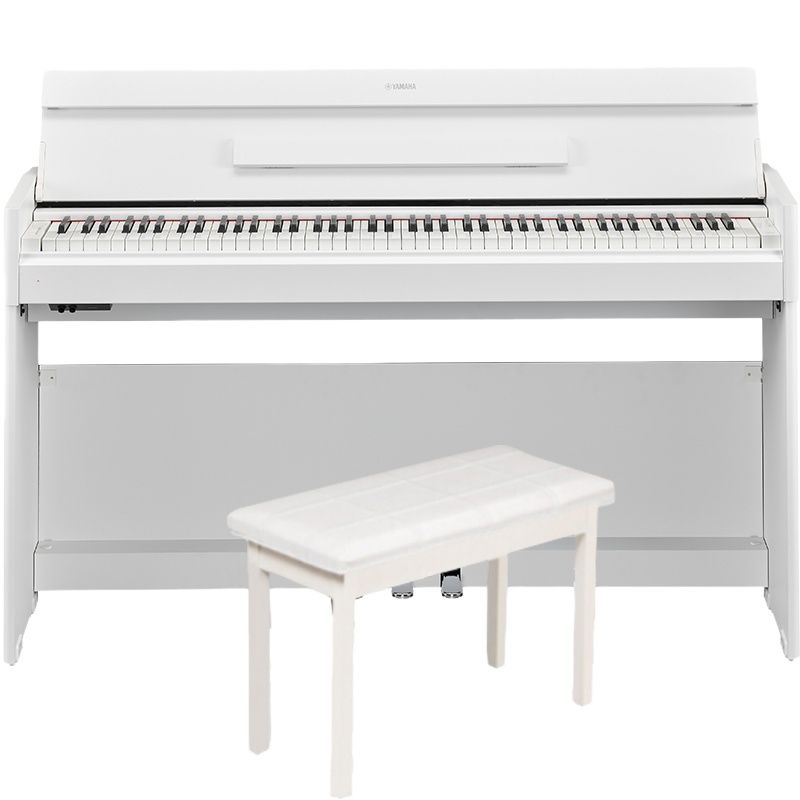 YAMAHA雅马哈YDP-S55WH电钢琴立式专业88键重锤三踏板儿童成人智能电子钢琴白色官方标配+全套配件