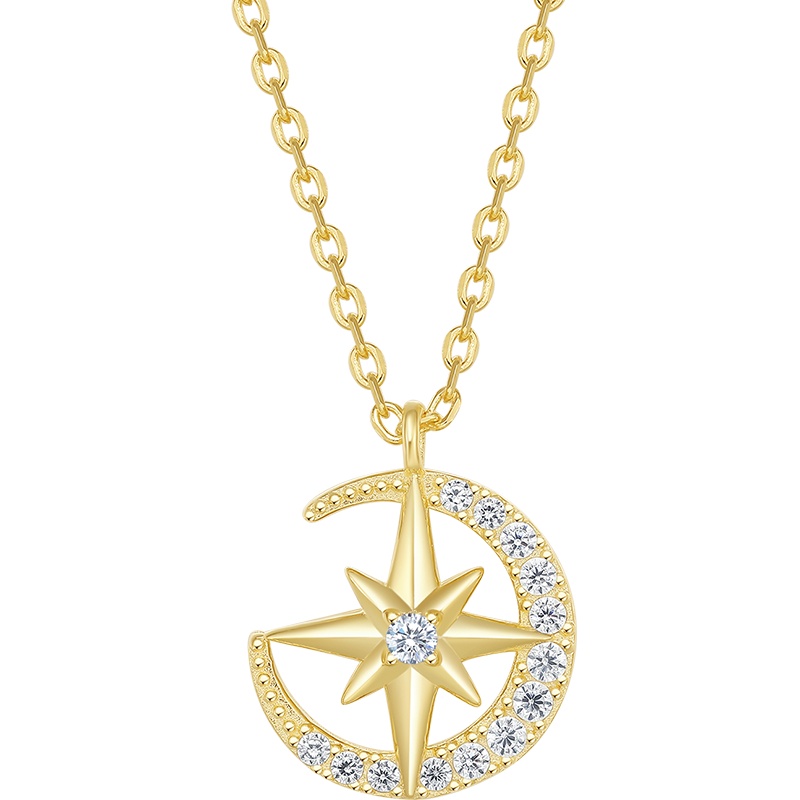 周大生银项链星月锁骨链轻奢小众设计感