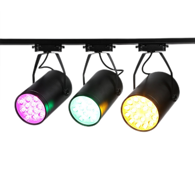 led彩色射灯七彩变色健身房舞台酒吧KTV舞蹈室背景墙灯光轨道灯