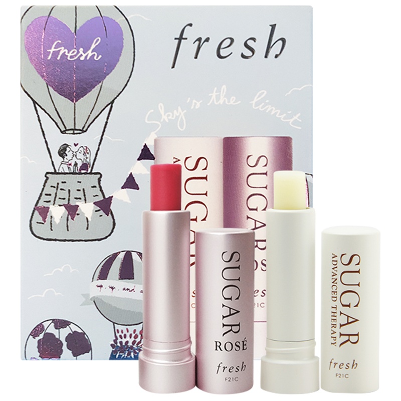 [国内专柜版中小样]馥蕾澄糖缤纷润泽唇部礼盒两支装(玫瑰粉红2.2g+丰盈唇膏2.2g)