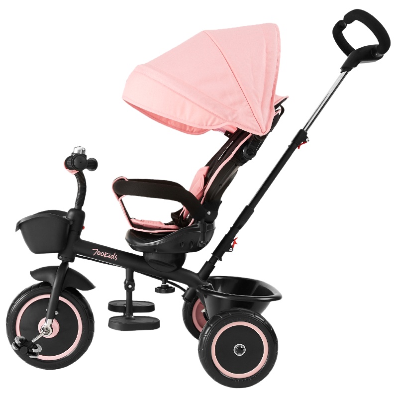 柒小佰 儿童脚踏骑行三轮车1-6岁轻便婴儿手推车宝宝可躺溜娃神器 C1