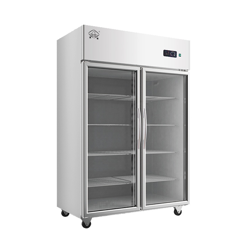 冰熊(bing xiong)800双门立式对开门 麻辣烫展示柜 商用保鲜冰柜冷柜 玻璃门厨房冰箱冷柜-SCF-2G