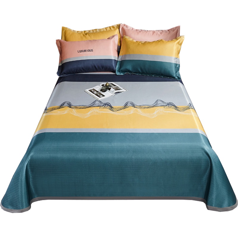 北极绒/Bejirog冰丝凉席三件套夏季1.8m可水洗机洗折叠1.5米家用软草席竹床席子