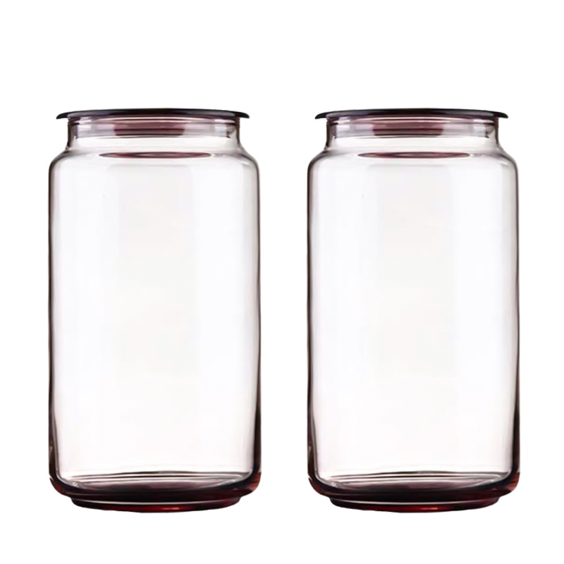 乐美雅玻璃密封罐储物罐大号干果罐子 奶粉罐储藏罐零食玻璃瓶冰粉1000ML2只 L0365