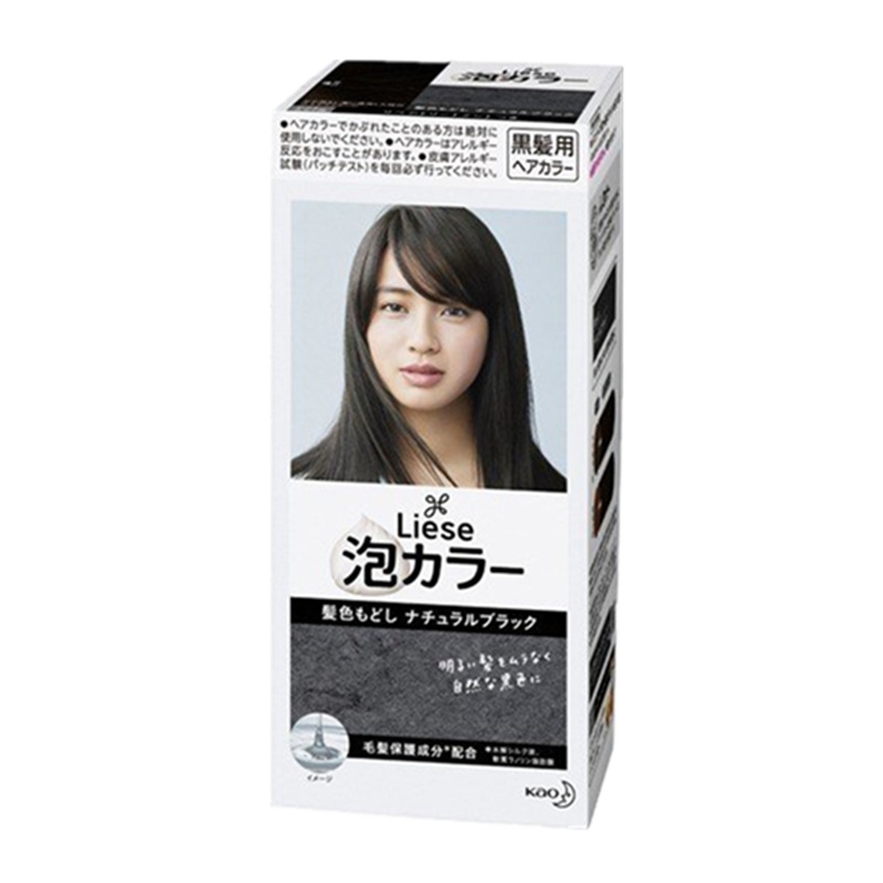 Kao 花王旗下 Liese 莉婕 泡沫染发剂 黑色 108ml(黑发用不遮白)
