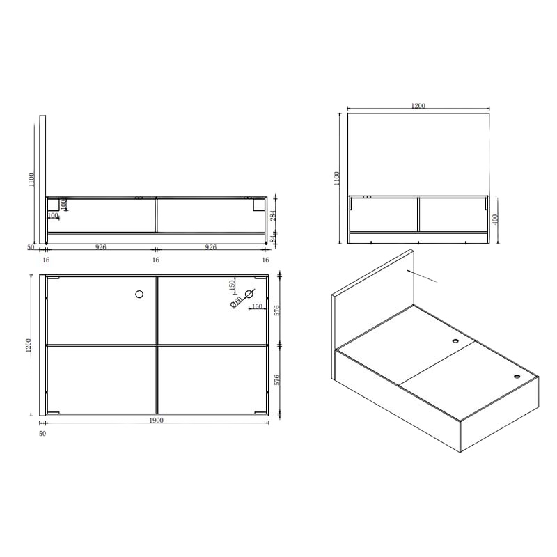 奇冠 (QIGUAN) 定制胶板单人床1200*2000*400