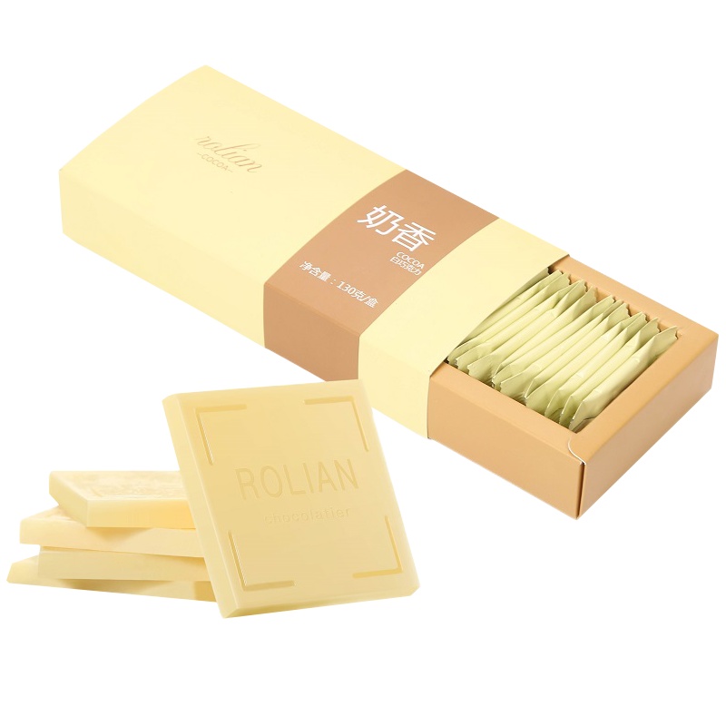 如恋 奶香白巧克力130克 纯可可脂 情人节礼物 白巧克力 零食 非代可可脂