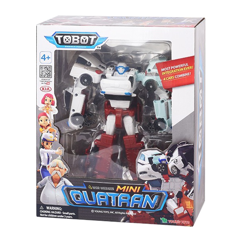 托宝兄弟(TOBOT)男孩女孩玩具金刚手动合体变形车机器人汽车X战士夸特坦迷你版-301057