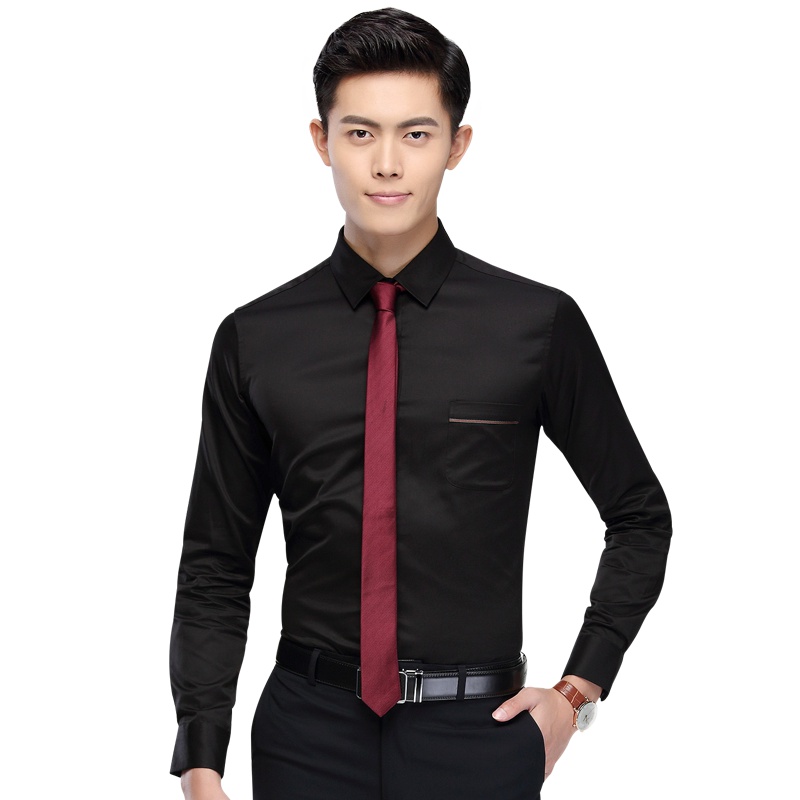 红豆男装 长袖衬衫男 秋季男士衬衫时尚休闲全棉修身长袖衬衣