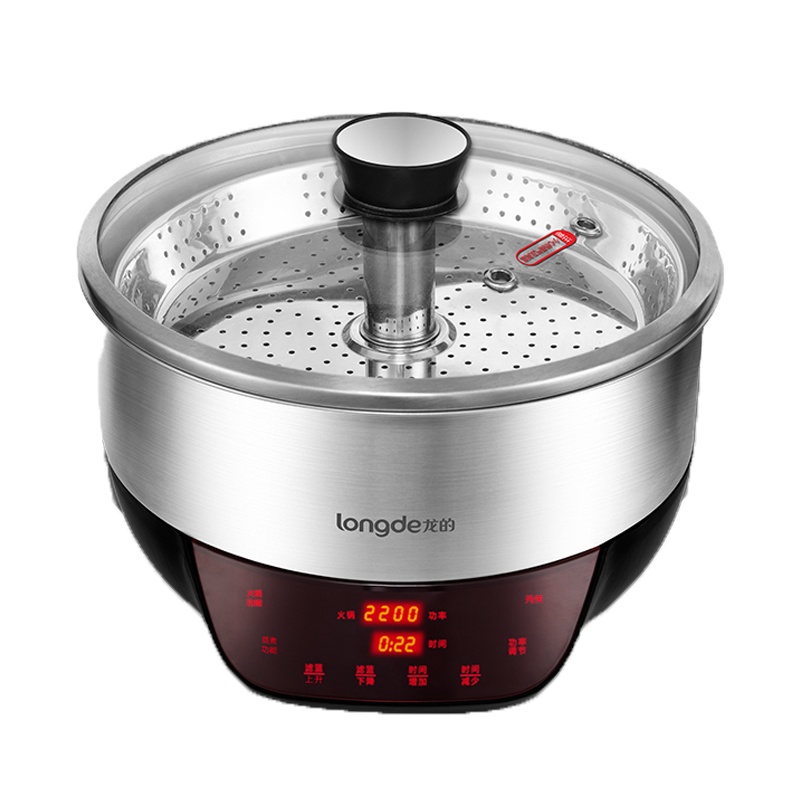 龙的（longde） 商用可升降电火锅多功能蒸煮锅 深红色 LD-HG220S