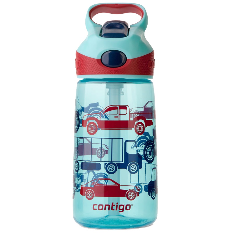 美国Contigo康迪克母婴幼卡通水杯塑料杯学生防漏男女宝宝悠享儿童吸管杯HBC-STR018-汽车总动员 450ml