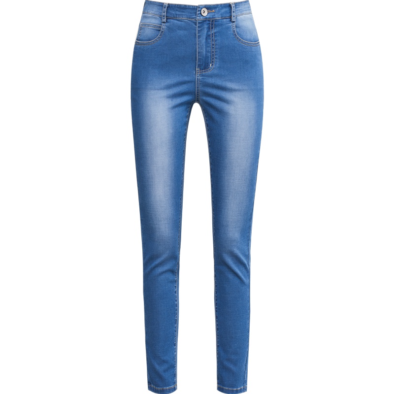 娅丽达女裤2019夏季新款牛仔裤女小脚铅笔显瘦弹力高腰薄款九分裤I2156