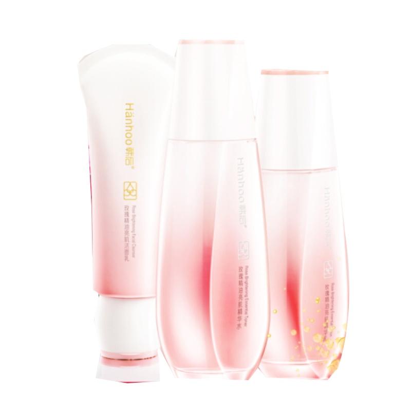 韩后玫瑰精油亮肤珍贵礼盒(洁面乳100g+精华水120ml+精华乳100ml)
