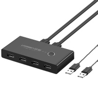 绿联(Ugreen) 打印机共享器USB多接口KVM切换器二进四出交换器