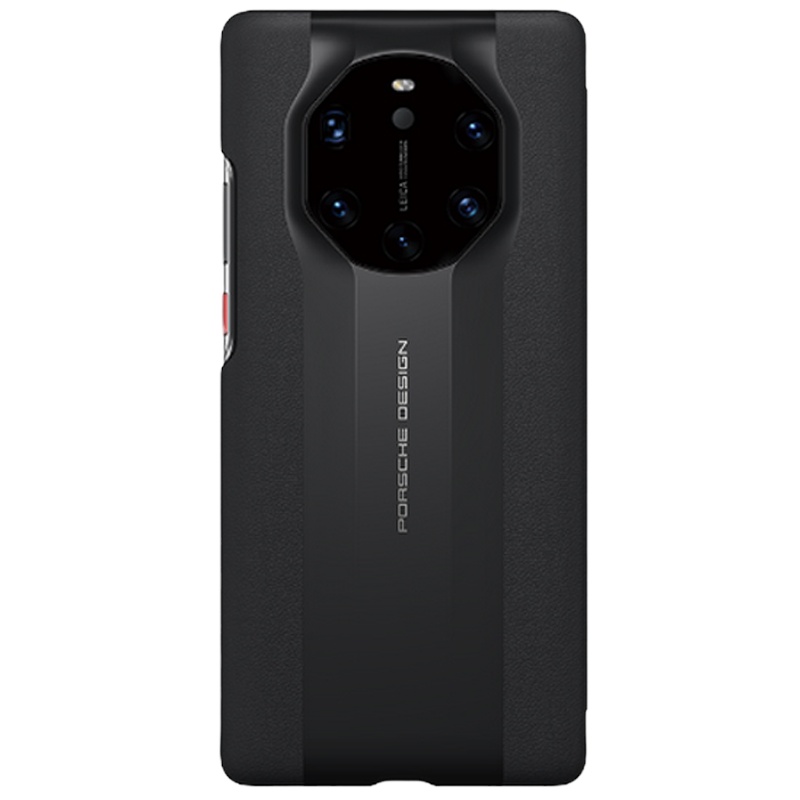 华为(HUAWEI) Mate40 RS保时捷设计智能视窗手机壳保护套防摔全包手机套商务皮夹皮套真皮(玄黑)