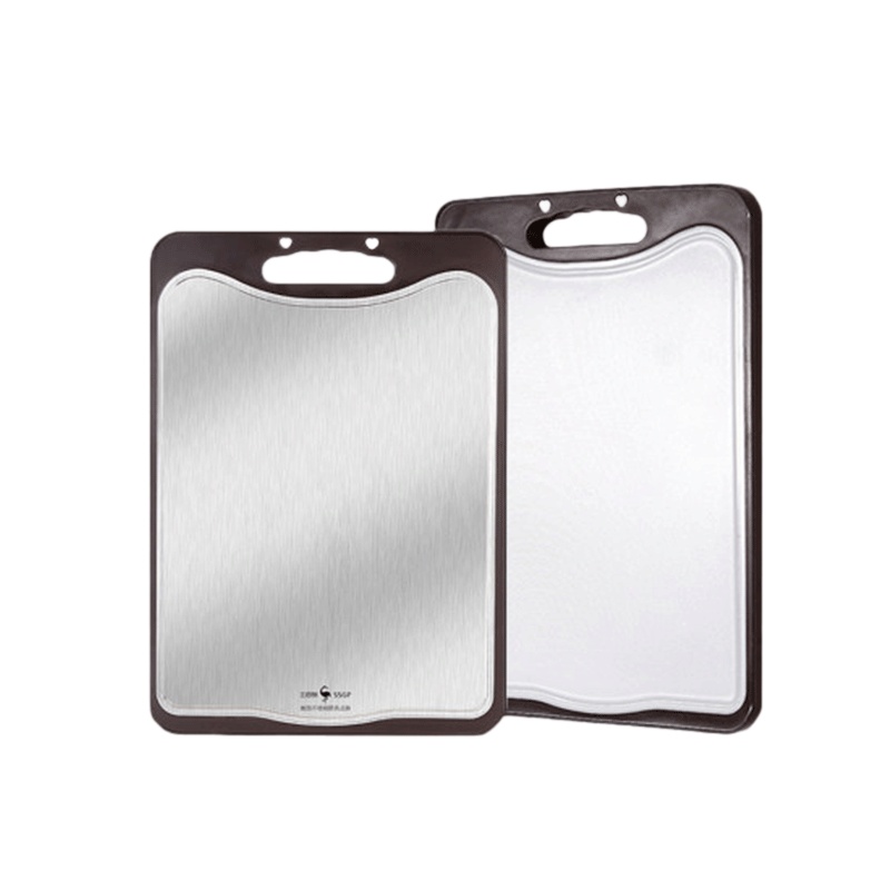 [苏宁宜品认证]抗菌双面砧板304不锈钢防霉菜板厨房家用擀面板揉面砧板双面切菜板中号