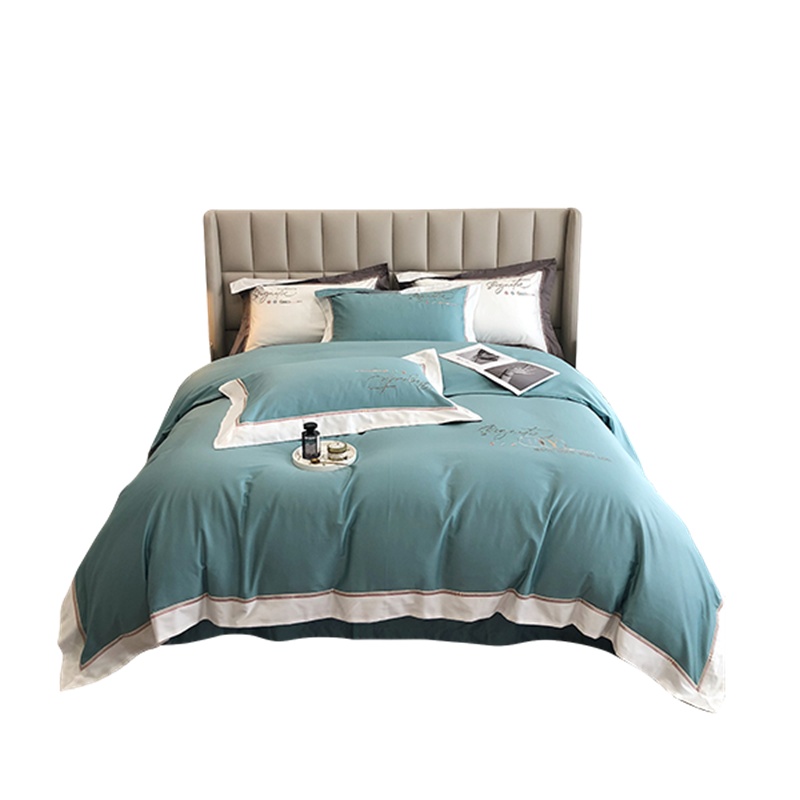 凯诗风尚(CHARSON)四件套 苏宁自营 100支长绒棉贡缎刺绣全棉套件纯棉简约4套件柔软保暖床单被套双人床上用品