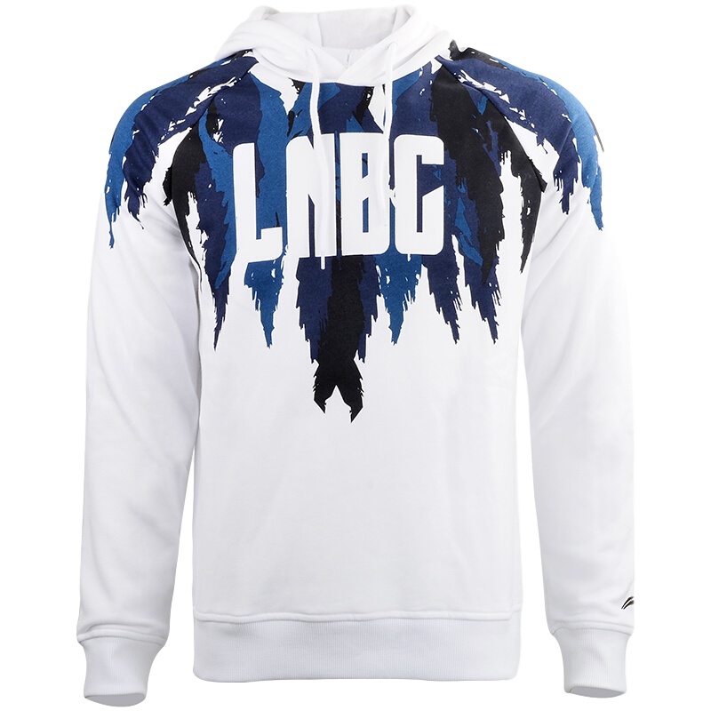 李宁(LI-NING)运动卫衣男装t恤长袖秋季保暖套头连帽衫