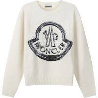 盟可睐/蒙口 MONCLER 女士羊毛/羊绒闪亮商标圆领针织衫羊毛衫毛衣9C00019 M1127