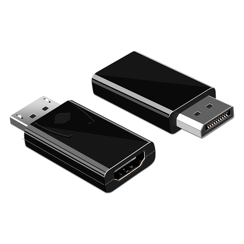 晶华 dp转hdmi转接头转接线displayport接口电视显示器转换器笔记本通用信号转接头 黑色