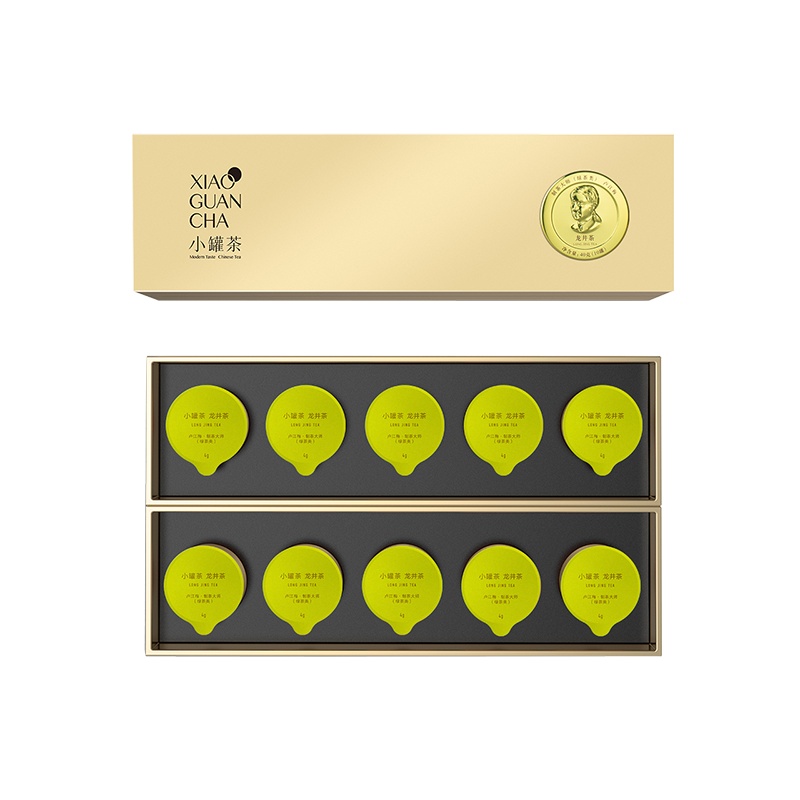 小罐茶特级龙井茶4g*10罐 绿茶2021年明前春茶新茶茶叶礼盒装