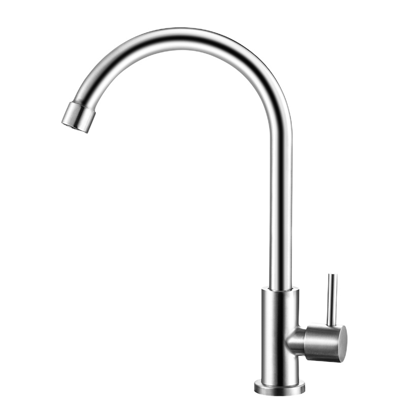 健安 华帝304不锈钢厨房水龙头健康厨房水槽单冷龙头 360°自由旋转洗菜盆龙头 016000 单个装
